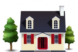 Illustration of residential structure and trees