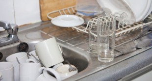 Washing-up in office kitchen sink
