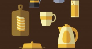 Breakfast food and drinks flat icons